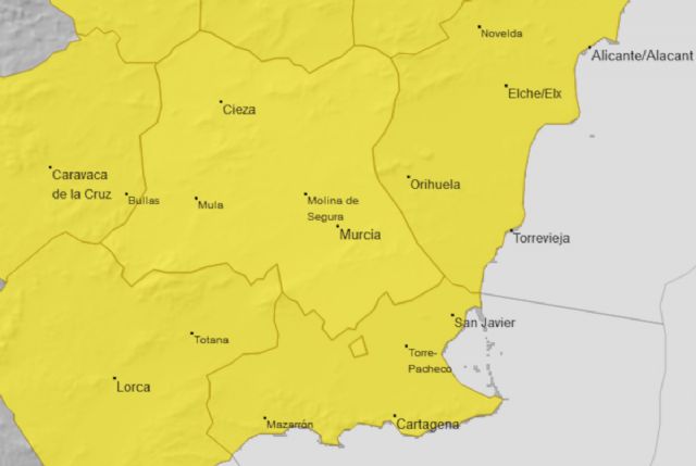 Activada la fase de preemergencia del plan municipal por el aviso de lluvias este domingo en Cartagena