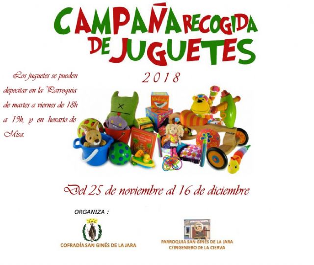 La Cofradía de San Ginés de la Jara desarrollará una campaña de recogida de juguetes