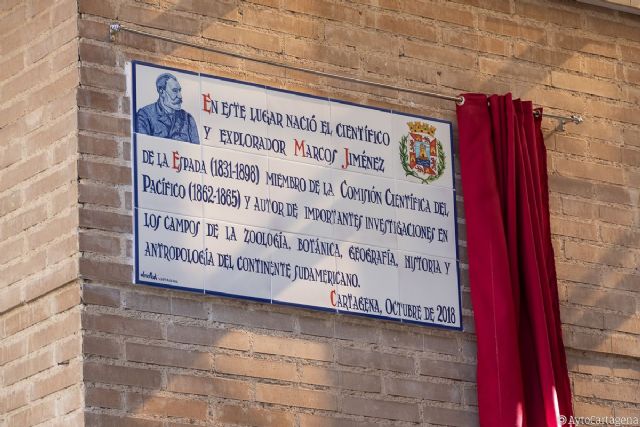 Cartagena homenajea a Marcos Jiménez de la Espada con una placa en su casa natal