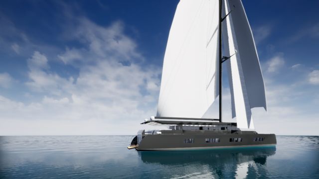 Diseña un catamarán de lujo con propulsión eléctrica que utiliza energía solar e hidrogeneración