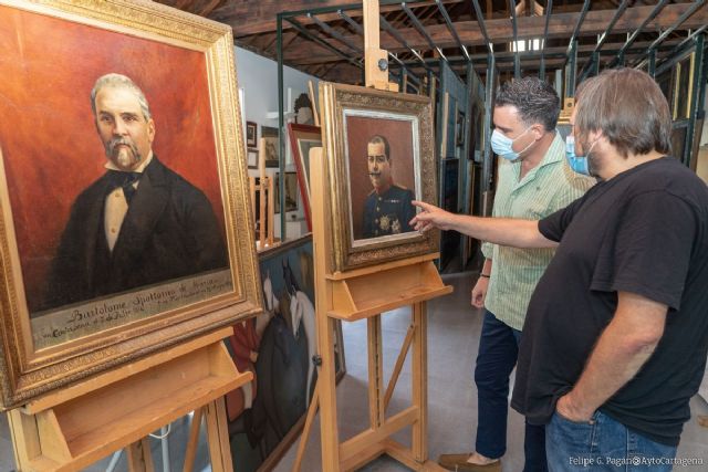 El Taller Municipal de Restauración recupera un retrato del alcalde Spottorno pintado por Usell de Guimbarda