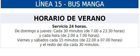 MC solicitará a la CARM que mejore el servicio de autobuses urbanos de La Manga y optimice la frecuencia de paso en la línea que la une con Cartagena