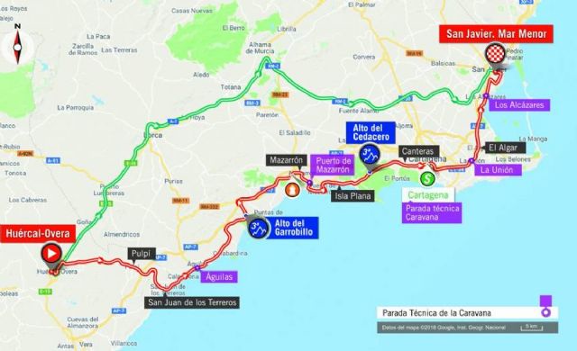 La Vuelta Ciclista a España recorrerá el jueves 43 kilómetros del municipio de Cartagena