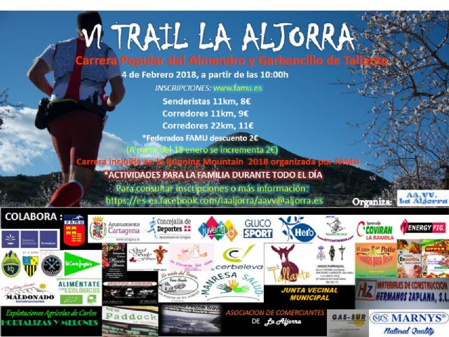 La carrera VI Trail de La Aljorra amplia el plazo de inscripcion hasta el 31 de enero