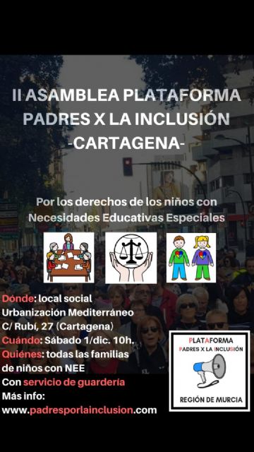 Padres de alumnos con necesidades educativas especiales de la región celebran su segunda asamblea en Cartagena