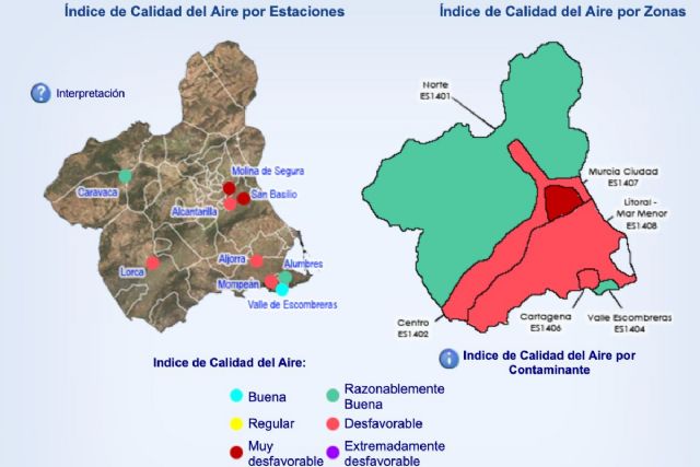 Activado el Nivel 1 preventivo por partículas en suspensión en La Aljorra, litoral y valle de Escombreras
