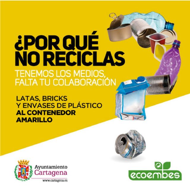 El Ayuntamiento de Cartagena pide mayor un mayor compromiso de los ciudadanos en el reciclado de envases